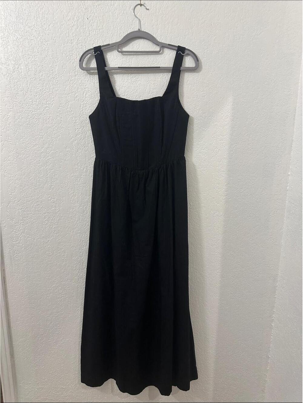 Casual Black Sleeveless Corset Style Top Maxi Dress